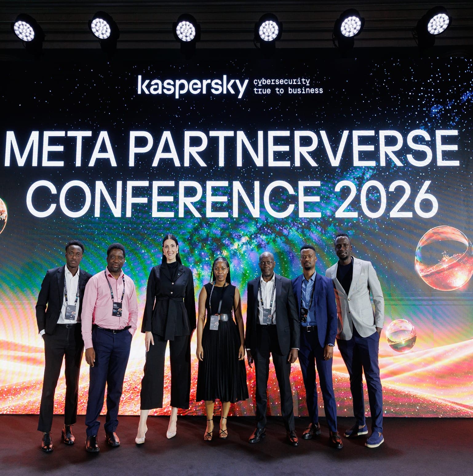 Segun Akande with fellow delegates on stage at the META Partnerverse Conference 2026
